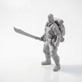 Mô hình chiến binh Machete Man Fantasy 3D Printable - Thumbnail 1