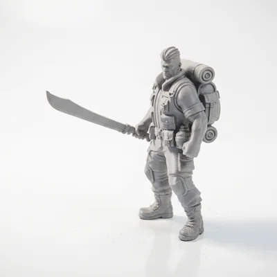 Mô hình chiến binh Machete Man Fantasy 3D Printable