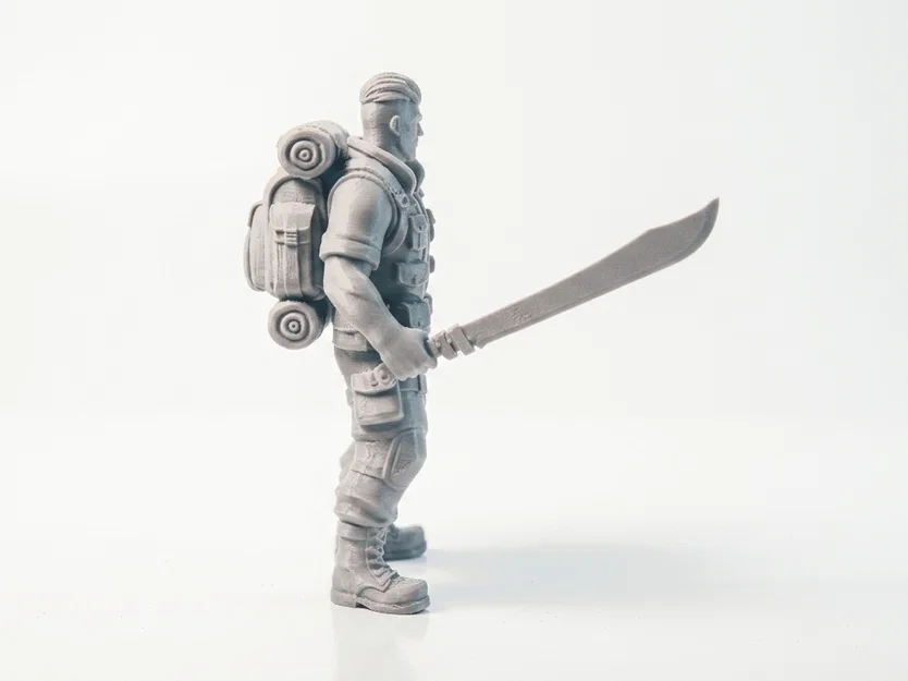 Mô hình chiến binh Machete Man Fantasy 3D Printable - Image 3