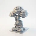 Mô hình 3D Sư thầy ngồi thiền dưới gốc cây phong cách Fantasy - Thumbnail 1