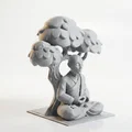 Mô hình 3D Sư thầy ngồi thiền dưới gốc cây phong cách Fantasy - Thumbnail 2