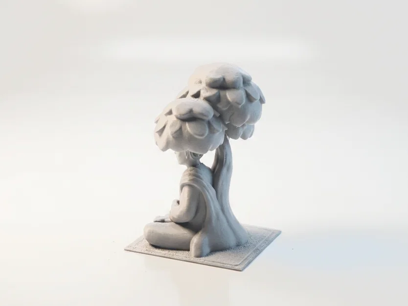 Mô hình 3D Sư thầy ngồi thiền dưới gốc cây phong cách Fantasy - Image 4