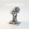 Mô hình 3D Sư thầy ngồi thiền dưới gốc cây phong cách Fantasy - Thumbnail 4