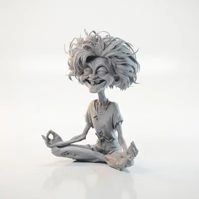 Mô hình 3D Người Đàn Ông Thiền Định Phong Cách Fantasy