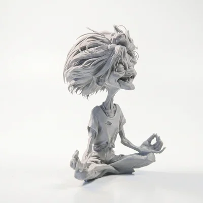 Mô hình 3D Người Đàn Ông Thiền Định Phong Cách Fantasy