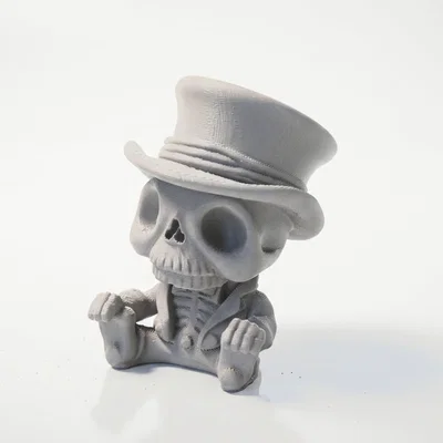 Mô hình 3D bộ xương nhỏ ngồi đội mũ - Mini Skeleton Sat Fantasy Figurine