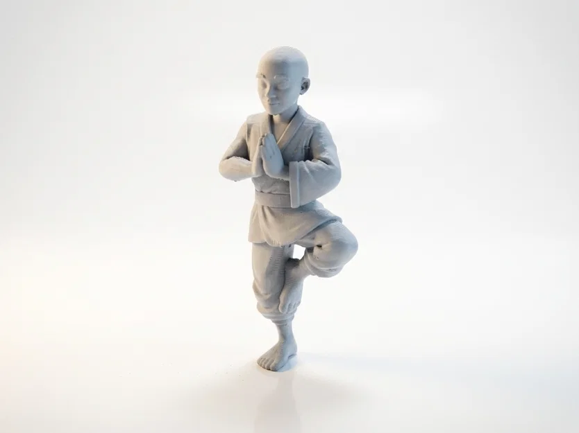 Mô hình 3D Chú tiểu thiền định - Tượng trang trí phong cách giả tưởng - Image 1