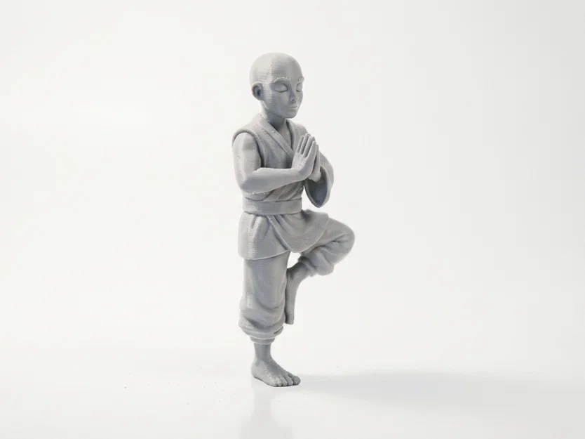 Mô hình 3D Chú tiểu thiền định - Tượng trang trí phong cách giả tưởng - Image 2