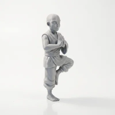 Mô hình 3D Chú tiểu thiền định - Tượng trang trí phong cách giả tưởng