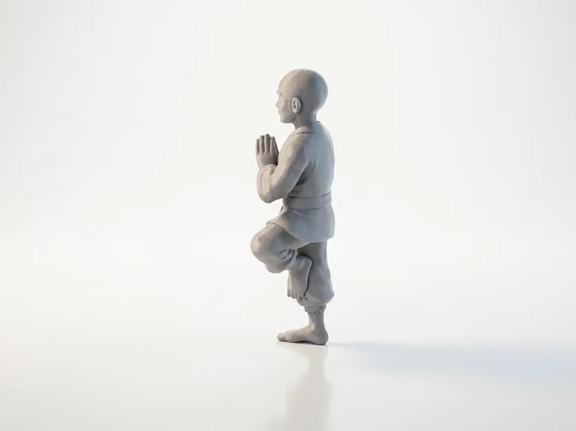 Mô hình 3D Chú tiểu thiền định - Tượng trang trí phong cách giả tưởng - Image 4