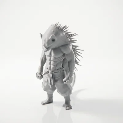 Mô hình 3D Chiến binh Người Nhím Fantasy in 3D
