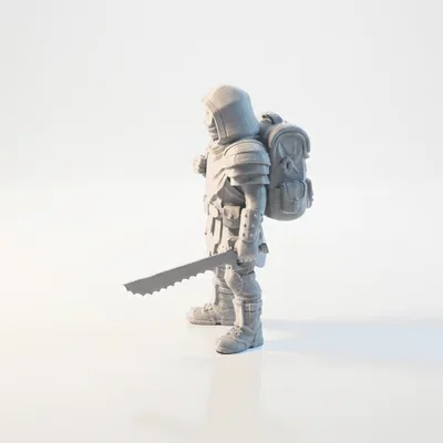 Mô hình Chiến binh Nhặt rác Hậu tận thế - File in 3D Fantasy