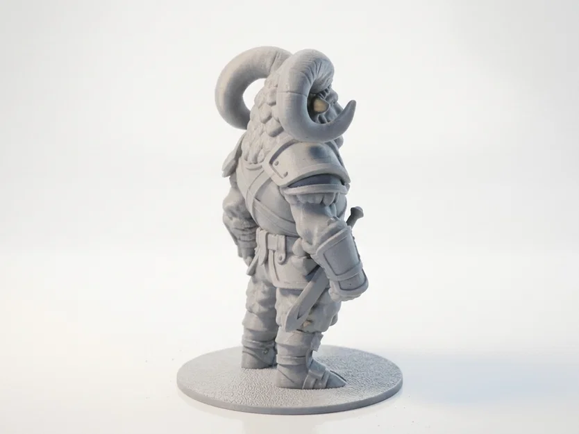Mô hình 3D Chiến binh đầu cừu (Ram Warrior) phong cách Fantasy - Image 3