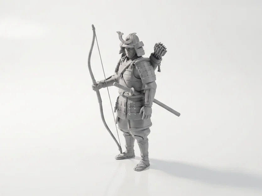 Mô hình 3D Cung thủ Samurai thời phong kiến in được - Image 1