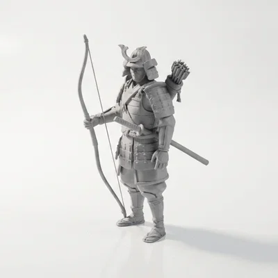 Mô hình 3D Cung thủ Samurai thời phong kiến in được