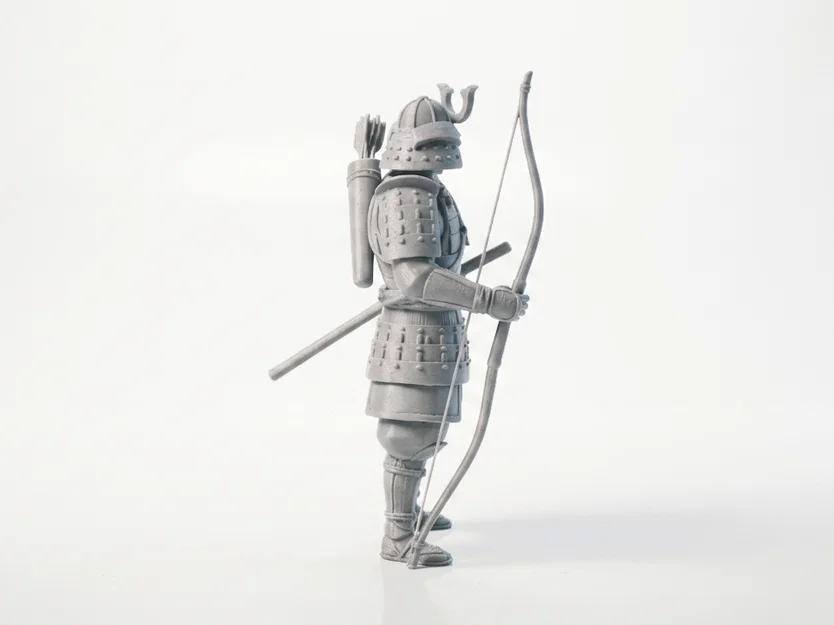 Mô hình 3D Cung thủ Samurai thời phong kiến in được - Image 3