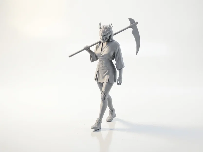 Mô hình 3D Samurai Cầm Lưỡi Hái - Chiến Binh Giả Tưởng - Image 1