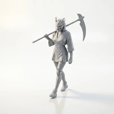 Mô hình 3D Samurai Cầm Lưỡi Hái - Chiến Binh Giả Tưởng