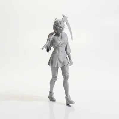Mô hình 3D Samurai Cầm Lưỡi Hái - Chiến Binh Giả Tưởng