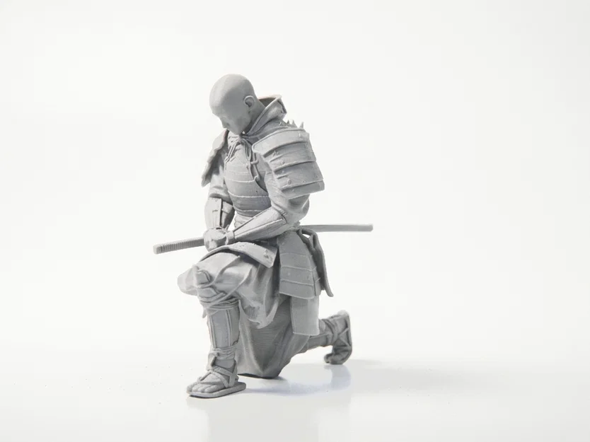 Mô hình 3D Samurai Warrior quỳ gối - Tượng chiến binh giả tưởng in 3D - Image 1