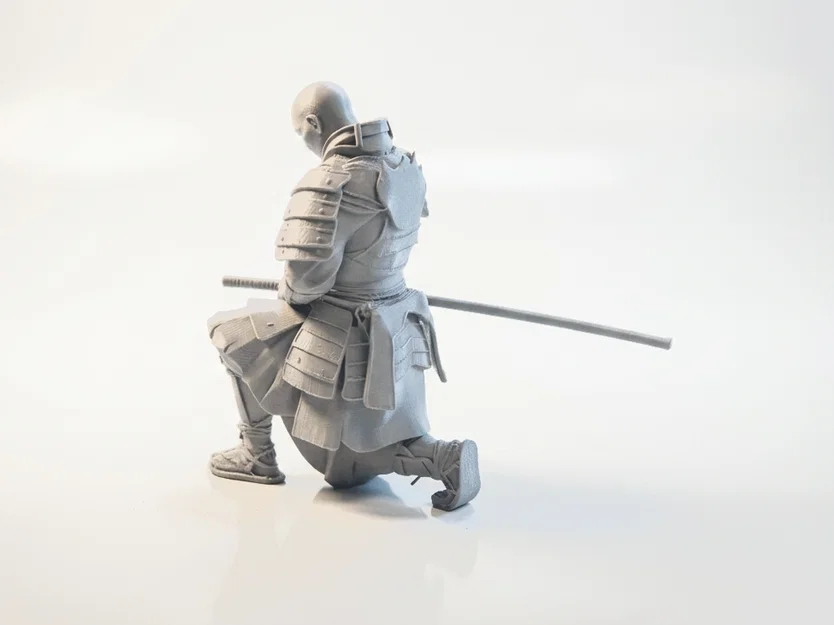 Mô hình 3D Samurai Warrior quỳ gối - Tượng chiến binh giả tưởng in 3D - Image 2