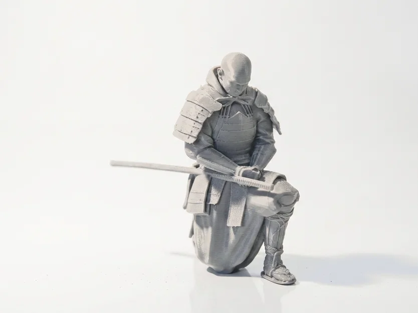 Mô hình 3D Samurai Warrior quỳ gối - Tượng chiến binh giả tưởng in 3D - Image 3