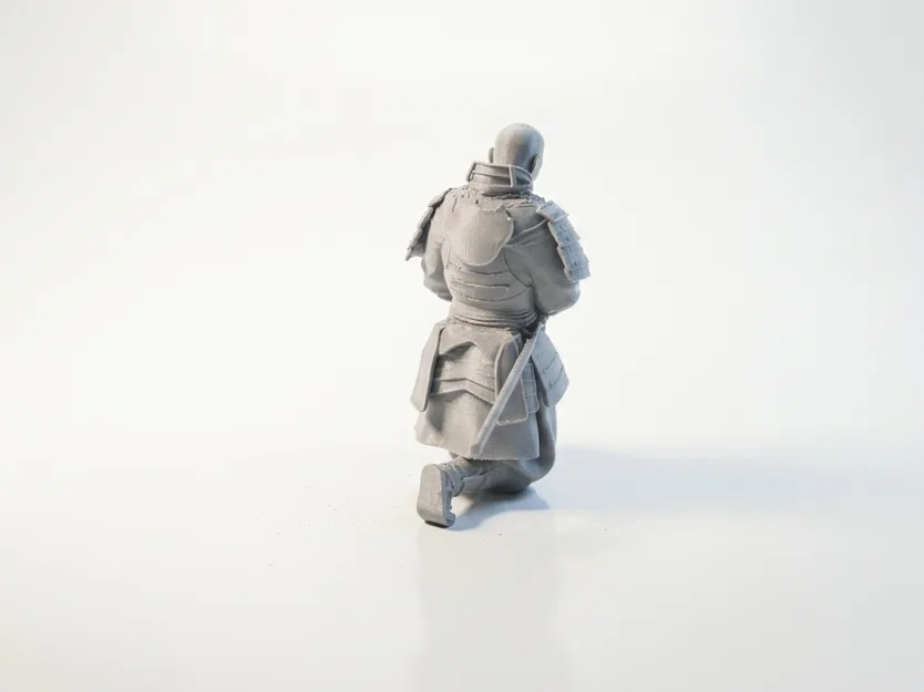 Mô hình 3D Samurai Warrior quỳ gối - Tượng chiến binh giả tưởng in 3D - Image 4