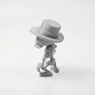 Mô hình 3D Bộ xương đội mũ phong cách Fantasy