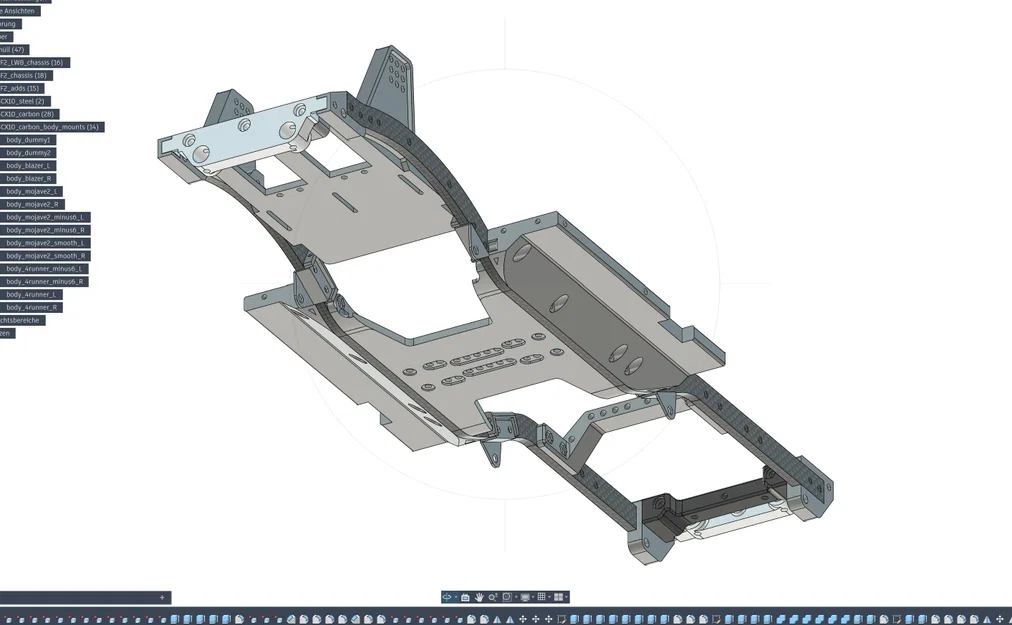 Chassis Custom Trail Finder 2 dựa trên thanh ray carbon SCX10 / Wheelbase 11,2" (284mm) - Image 2
