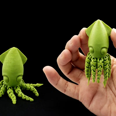 Mô hình mực ống 3D nhỏ gọn với xúc tu cử động linh hoạt