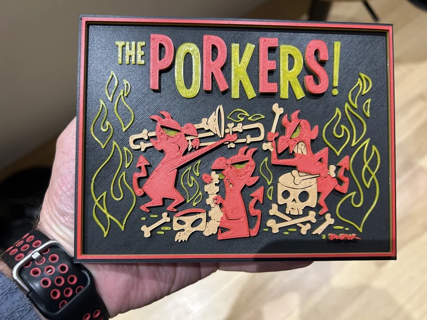 Mô hình logo ban nhạc The Porkers phong cách Ska-Punk 3D - Image 1