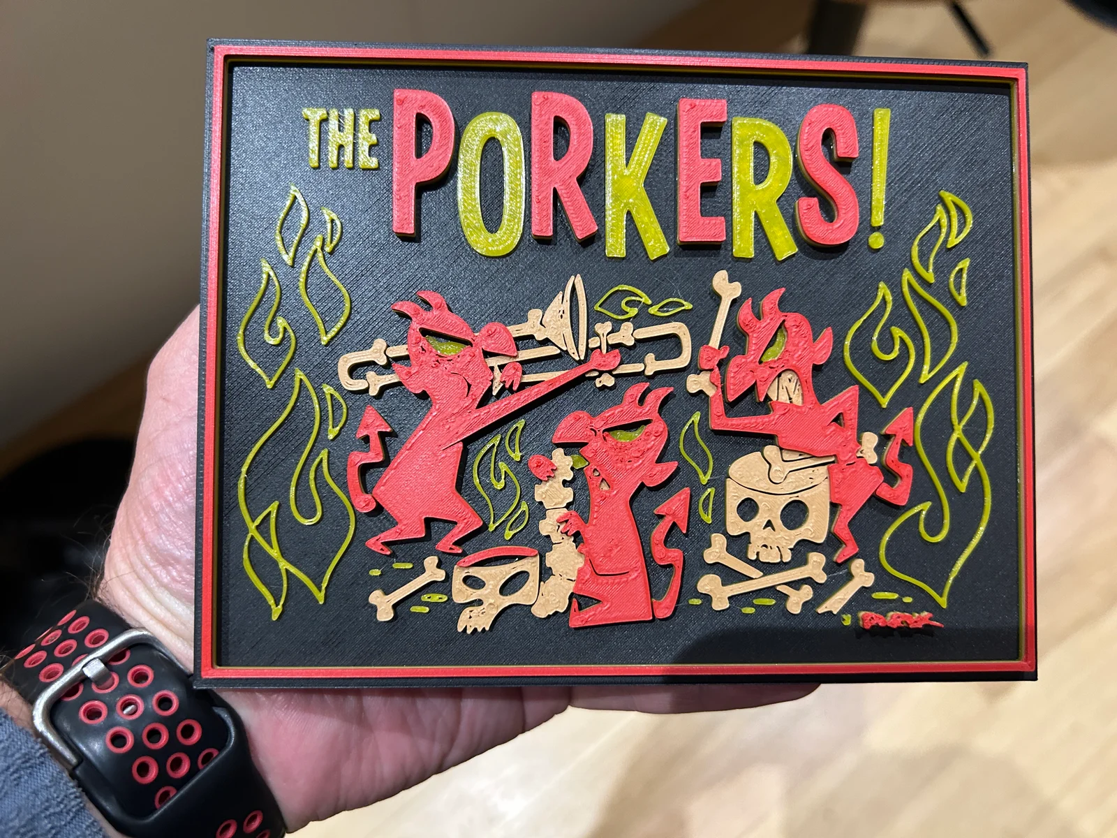 Mô hình logo ban nhạc The Porkers phong cách Ska-Punk 3D 1