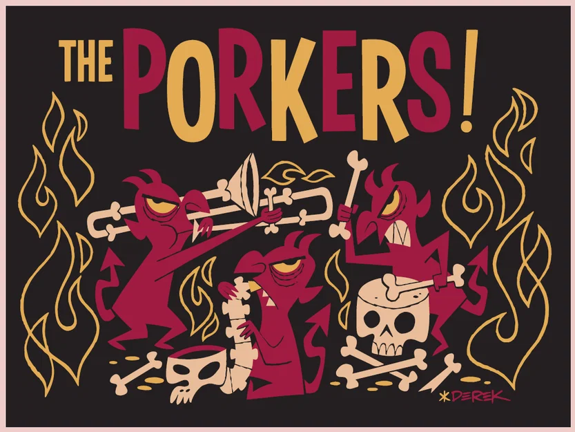 Mô hình logo ban nhạc The Porkers phong cách Ska-Punk 3D - Image 4