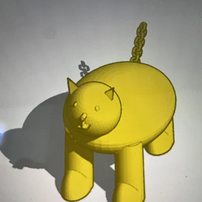 Mô hình chú mèo 3D tròn trịa với đuôi mắt xích độc đáo