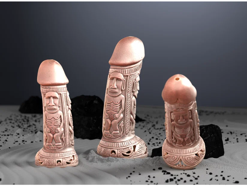 Đế đốt nhang hình tượng Rapa Nui độc đáo cho máy in 3D - Image 1