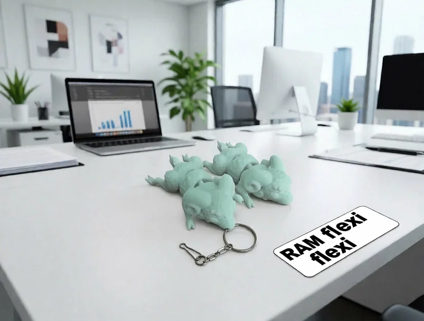 Mô hình chú cừu linh hoạt (Ram Flexi) kèm móc khóa - Đồ chơi in 3D - Image 1