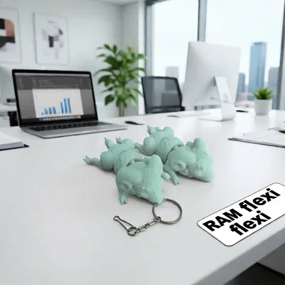 Mô hình chú cừu linh hoạt (Ram Flexi) kèm móc khóa - Đồ chơi in 3D