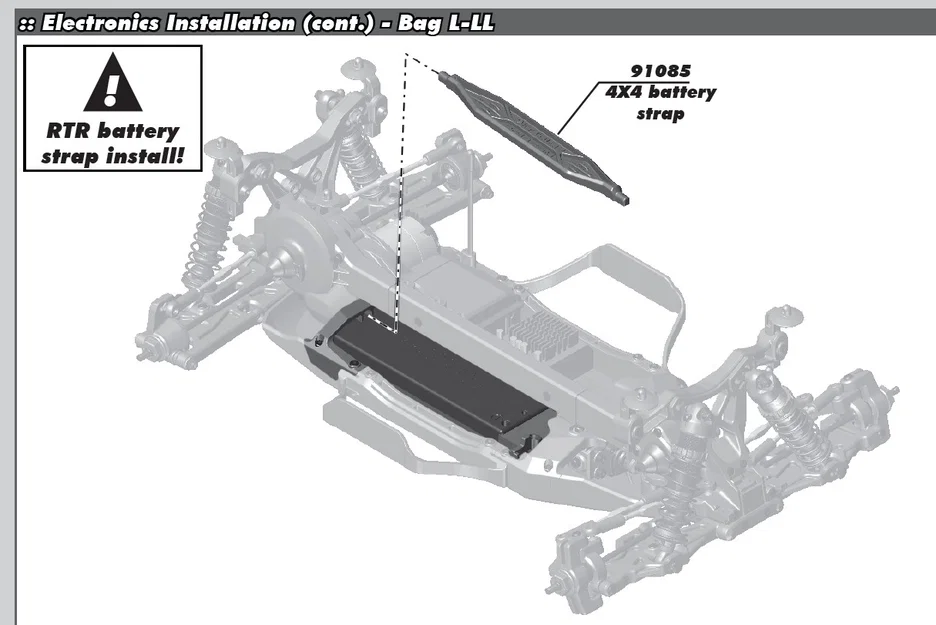 Dây đeo pin và chốt khóa 91085 cho Team Associated SC10 4x4 - Image 1