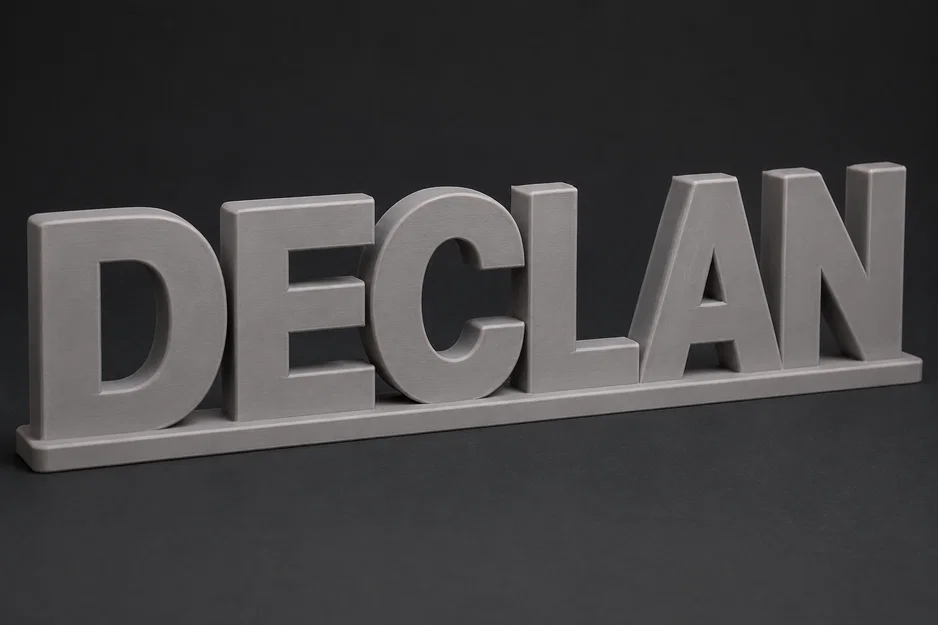 Mô hình bảng tên để bàn chữ DECLAN cá nhân hóa - Tự in 3D - Image 1