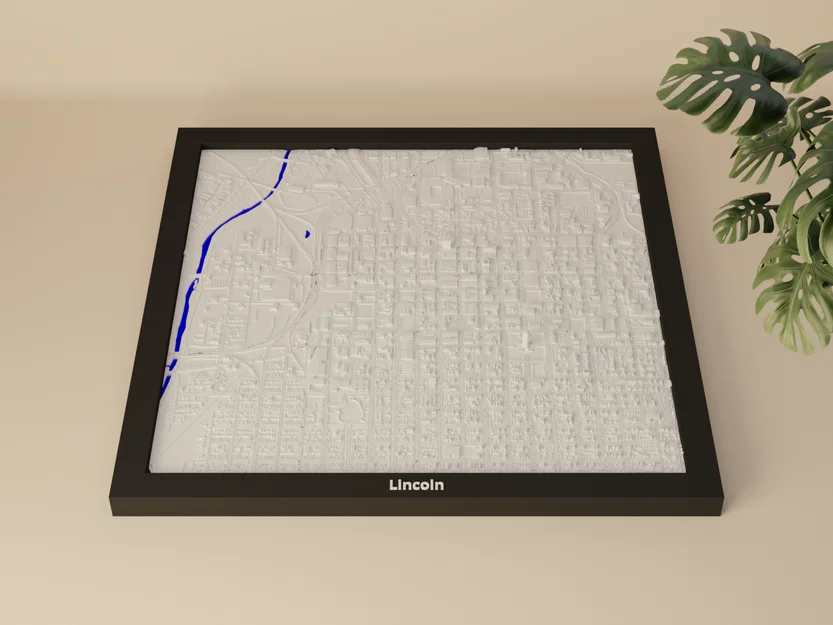 Lincoln, Hoa Kỳ - Mô hình địa hình 3D thu nhỏ - Image 1