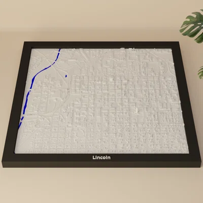 Lincoln, Hoa Kỳ - Mô hình địa hình 3D thu nhỏ
