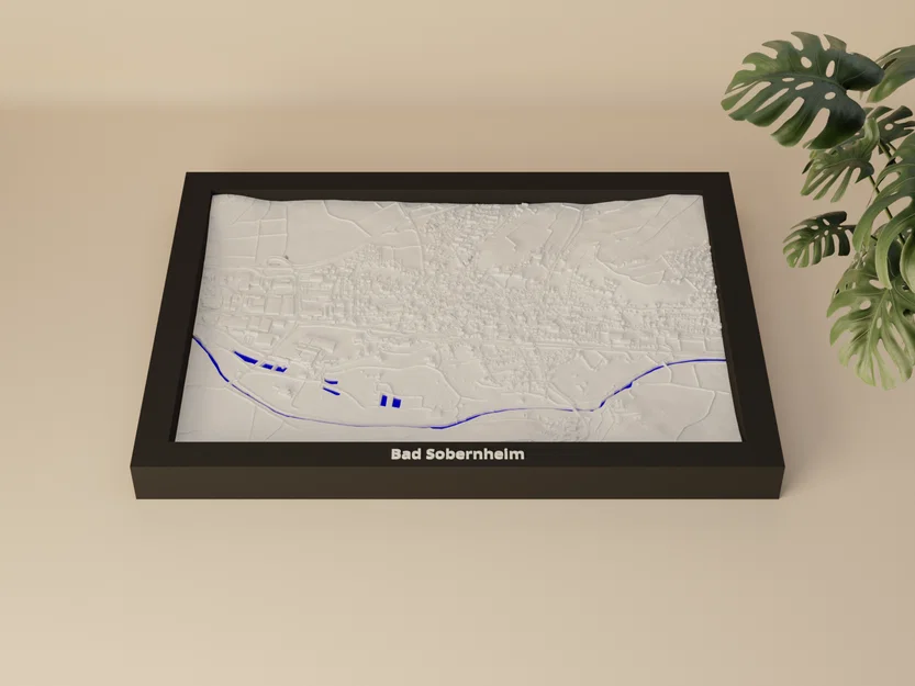 Bad Sobernheim, Đức - Mô hình địa hình thu nhỏ in 3D - Image 1