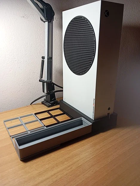 Đế dựng đứng Xbox Series S tích hợp kệ chứa phụ kiện Gridfinity - Image 2