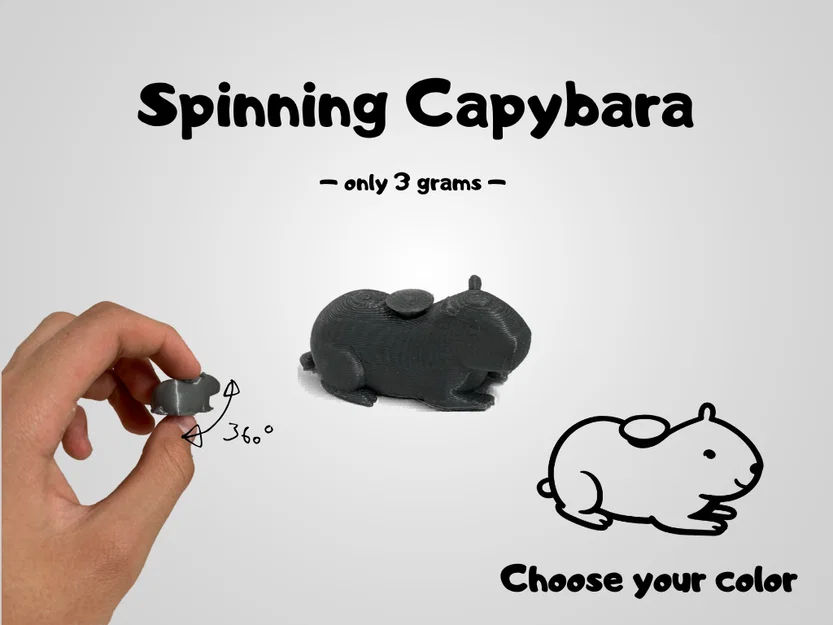 Mô hình đồ chơi Spinning Capybara xoay giải trí siêu dễ thương - Image 1