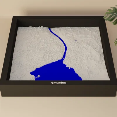 Gmunden, Áo - Mô hình địa hình 3D thu nhỏ