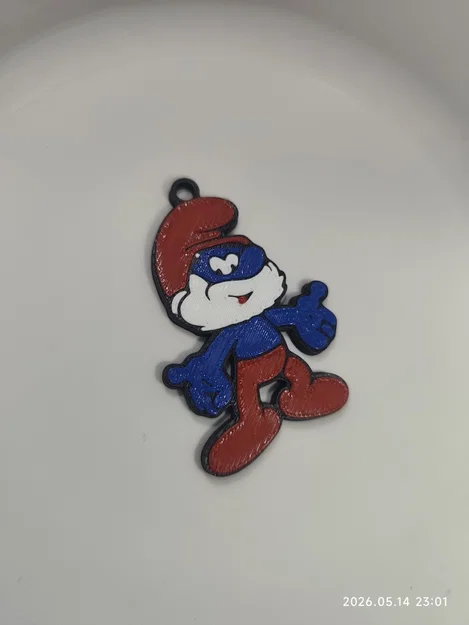 Móc khóa Papa Smurf 3D - Món phụ kiện độc đáo cho fan Xì Trum - Image 1