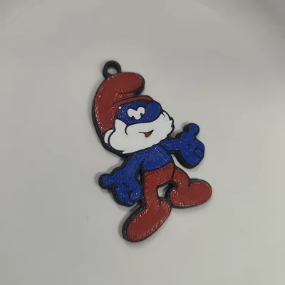 Móc khóa Papa Smurf 3D - Món phụ kiện độc đáo cho fan Xì Trum