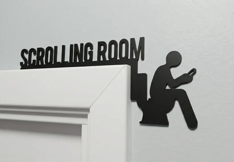 Bảng hiệu gắn cửa 3D "Scrolling Room" hài hước, độc đáo - Image 4