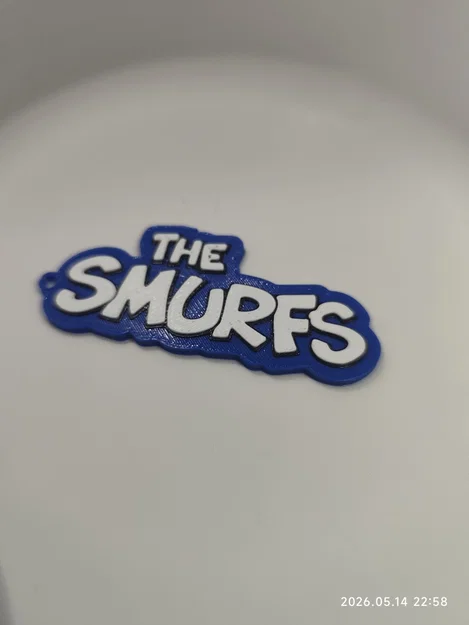 Móc khóa logo The Smurfs - Mô hình in 3D độc đáo cho người hâm mộ - Image 1