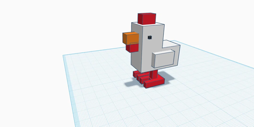 Mô hình chú gà con 3D phong cách khối hộp cực đáng yêu - Image 1